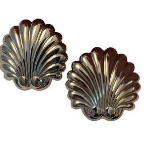 3 for $25-Avon Vintage 1991-Silver Tailored Scallops. Large Size.